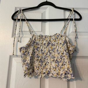 Wild Fable Floral Smocked Top with Tie Straps and Matching Shorts